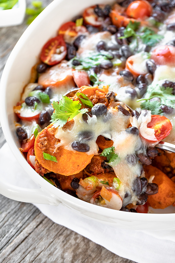 Southwest Sweet Potato Casserole with Chorizo | thecozyapron.com