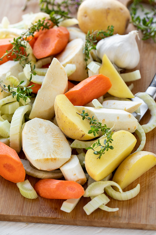 Vegetables for Chicken Pot Roast | thecozyapron.com