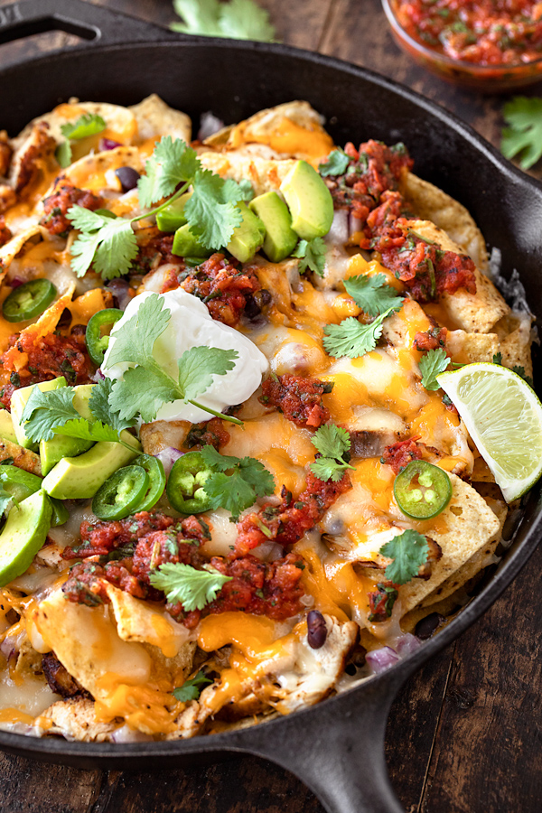 Chicken Nachos with Fire Roasted Tomato Salsa | thecozyapron.com