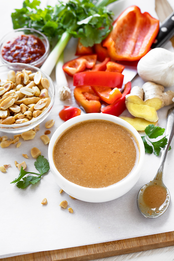 Ingredients for Peanut Sauce Chicken | thecozyapron.com