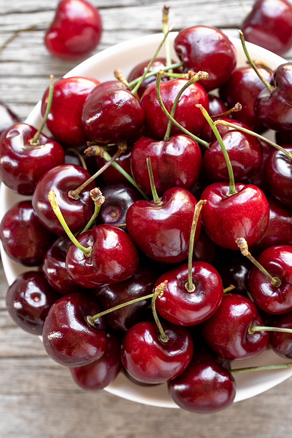 Fresh Cherries for Cherry Cobbler with Cream Biscuit Topping | thecozyapron.com