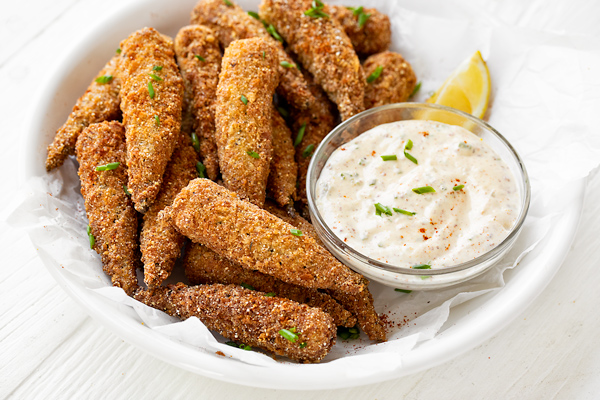 Fried Okra with Creole Mustard Remoulade