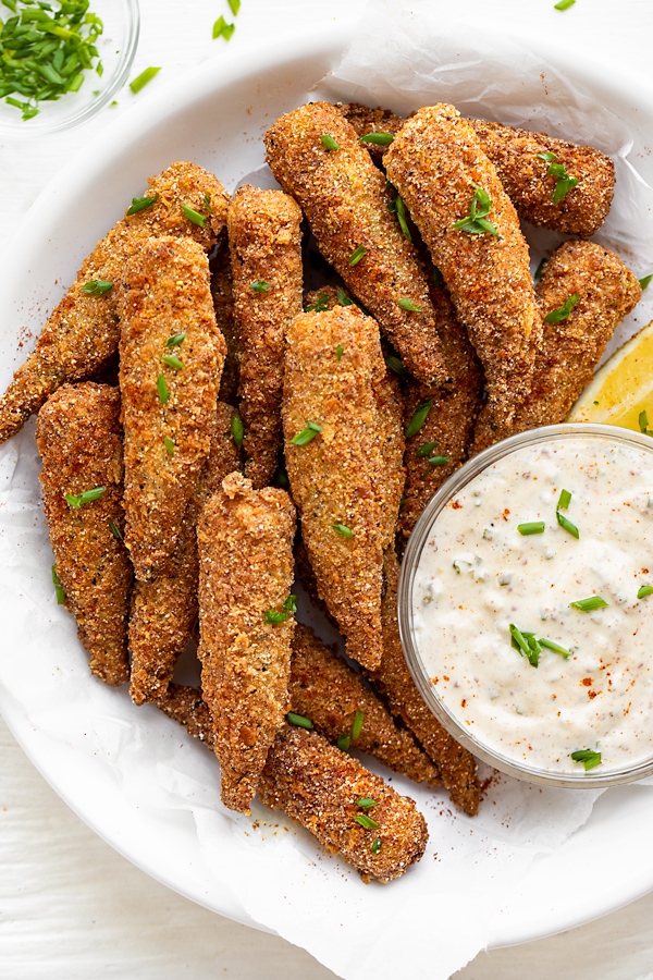 Fried Okra with Creole Mustard Remoulade | thecozyapron.com