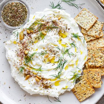 Labneh on Platter | thecozyapron.com