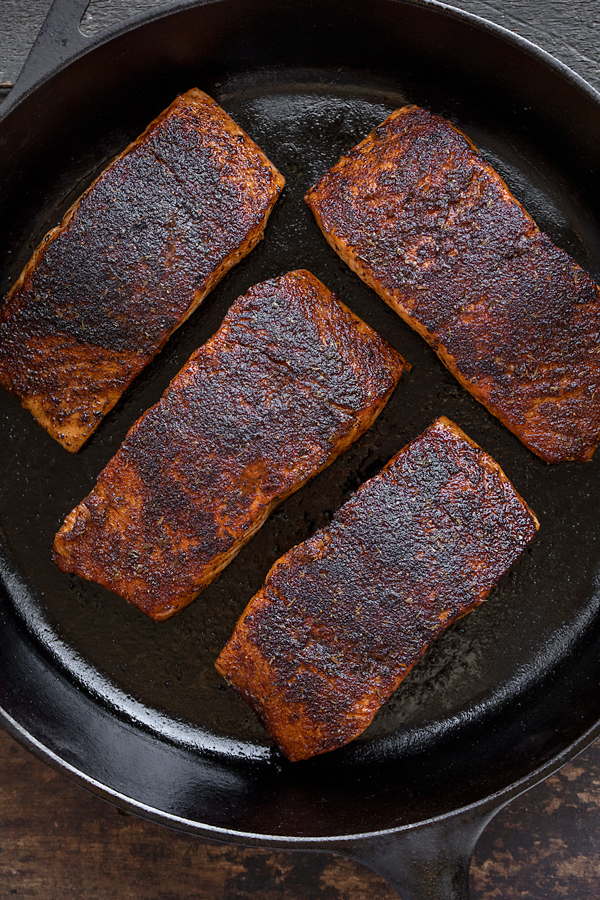 Blackened Salmon in a Skillet | thecozyapron.com