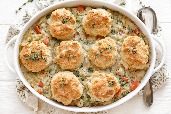 Chicken Pot Pie with Biscuits