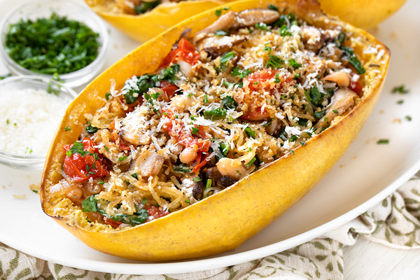 Spaghetti Squash with Sauteed Veggies
