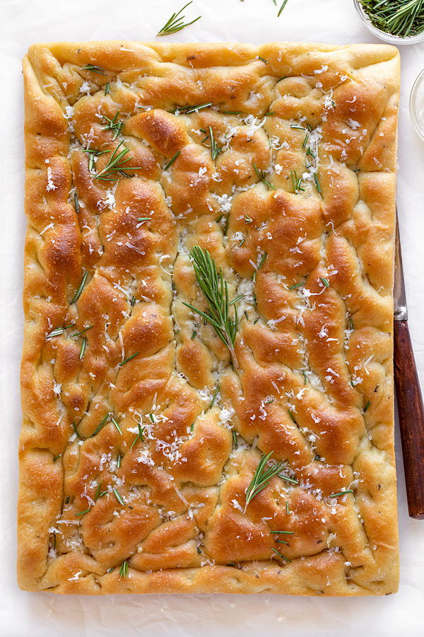 Whole Focaccia with Rosemary and Garlic | thecozyapron.com