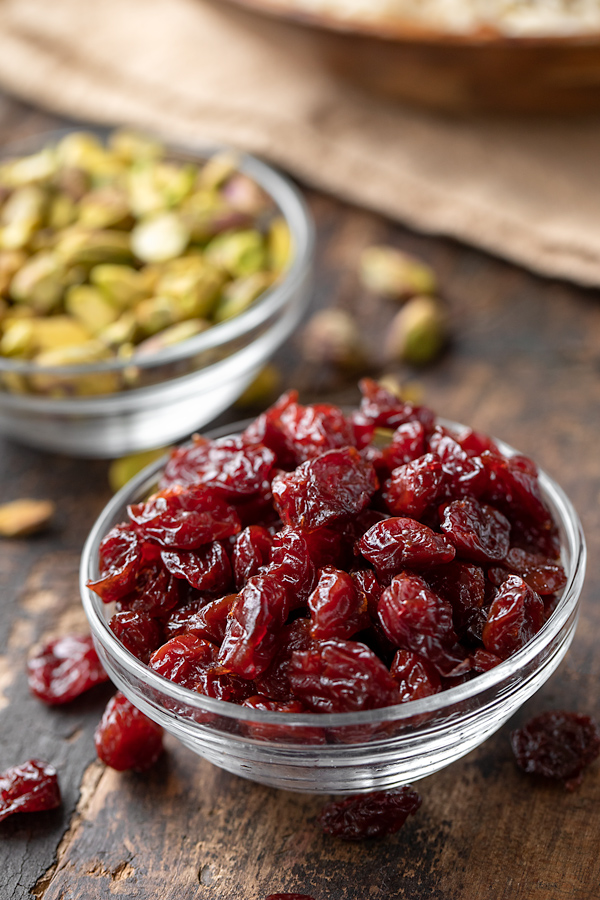 Dried Cherries and Pistachios for Rice Pilaf | thecozyapron.com