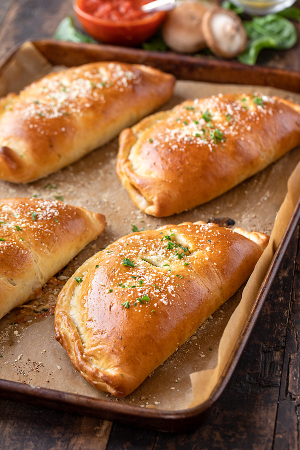 Calzones on a Baking Sheet | thecozyapron.com
