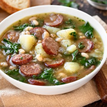 Sausage Soup with Bread | thecozyapron.com