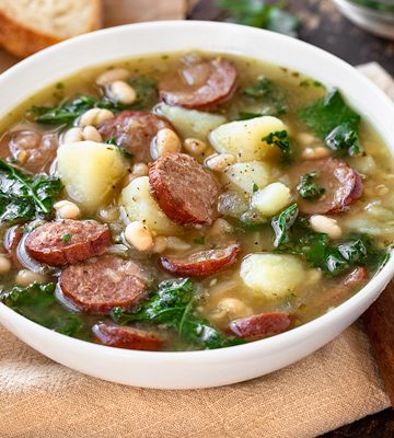 Sausage Soup with Bread | thecozyapron.com