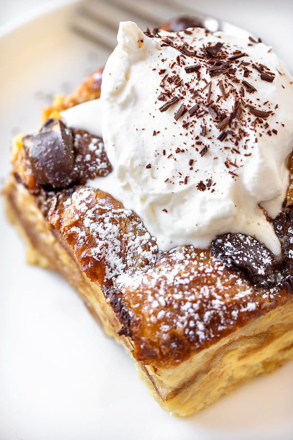 Croissant Bread Pudding with Chantilly Whipped Cream | thecozyapron.com