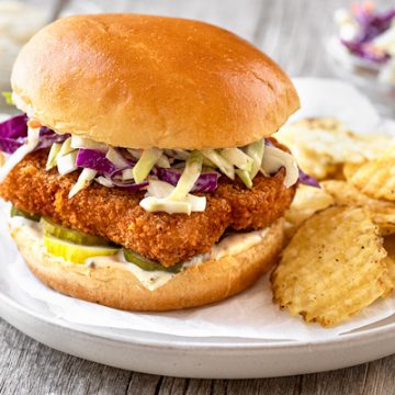 Fish Sandwich with Spicy Slaw | thecozyapron.com