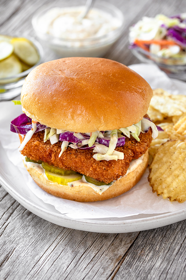 Fish Sandwich with Spicy Slaw | thecozyapron.com