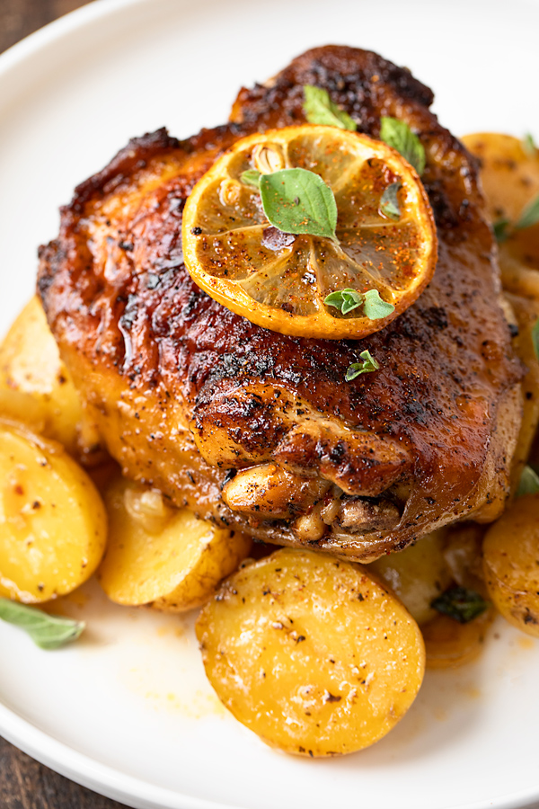 Harissa Chicken with Baby Potatoes | thecozyapron.com