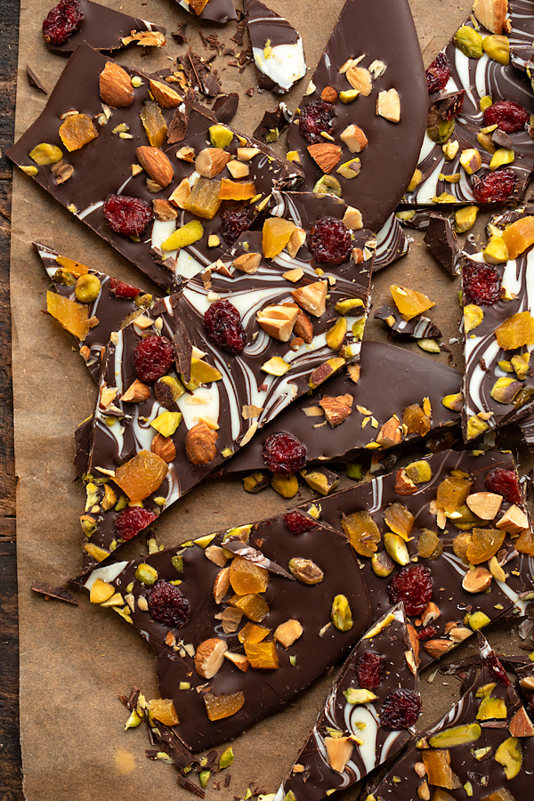 Chocolate Bark on Parchment Paper | thecozyapron.com