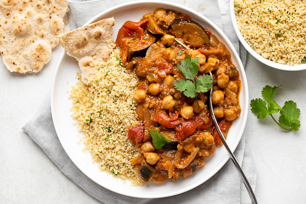 Spicy Chickpea Stew with Eggplant