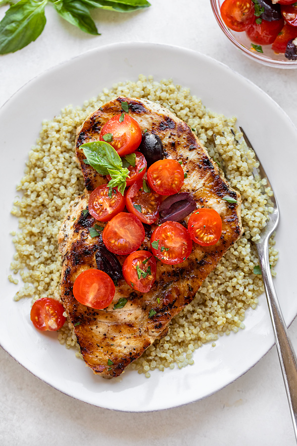 Grilled Swordfish with Quinoa | thecozyapron.com