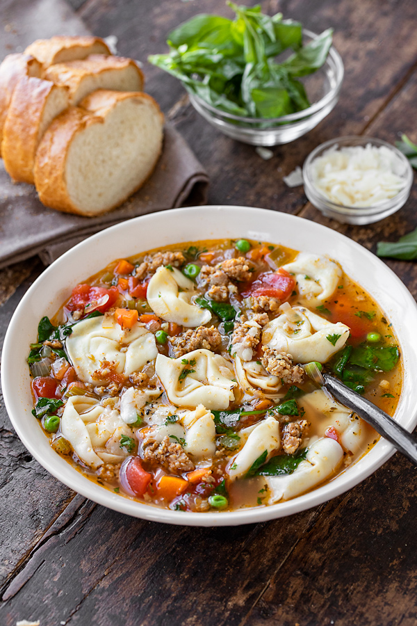 Sausage Tortellini Soup | thecozyapron.com