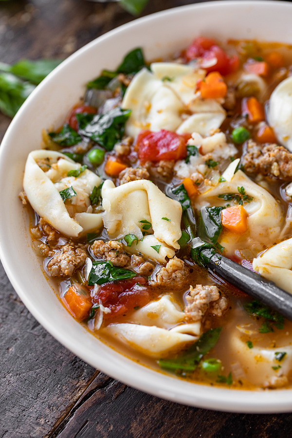 Sausage Tortellini Soup | thecozyapron.com