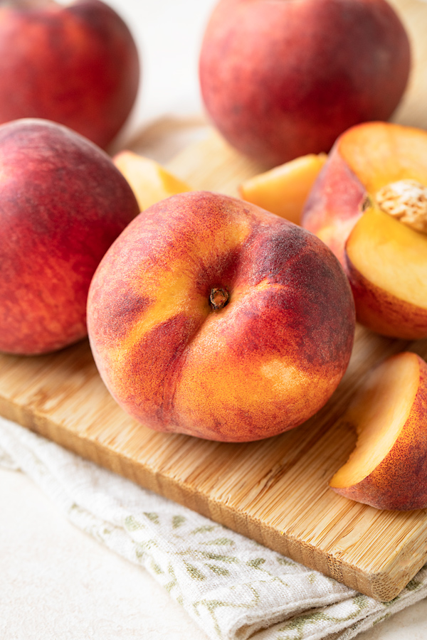 Fresh Peaches for Peaches and Cream Coffee Cake | thecozyapron.com