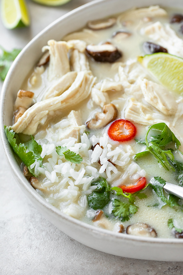 Coconut Chicken Soup with Rice | thecozyapron.com