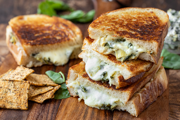 Spinach and Artichoke Grilled Cheese