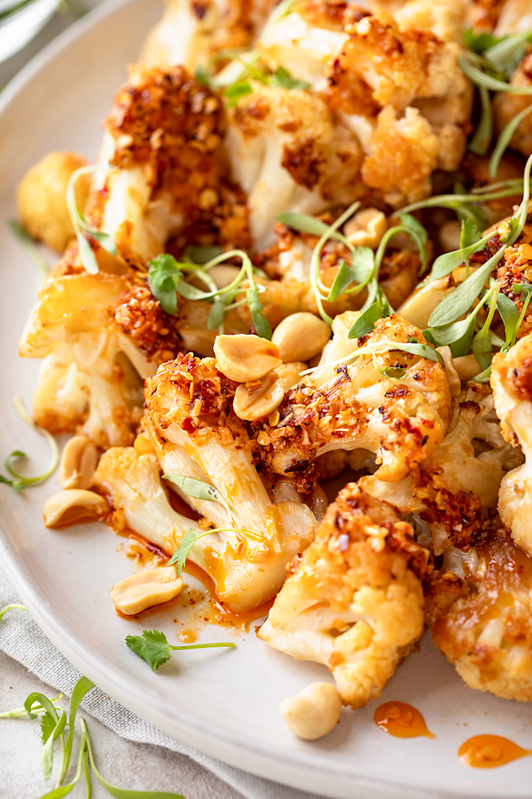 Chili Crisp Cauliflower | thecozyapron.com