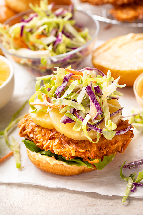Open-Faced Coconut Crunch Chicken Sandwich | thecozyapron.com