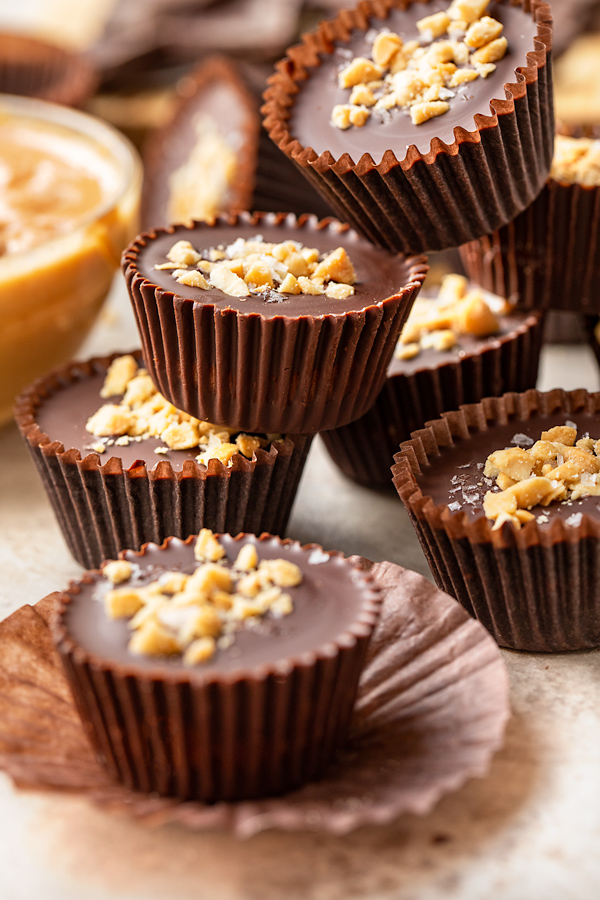 Dark Chocolate Peanut Butter Cups | thecozyapron.com