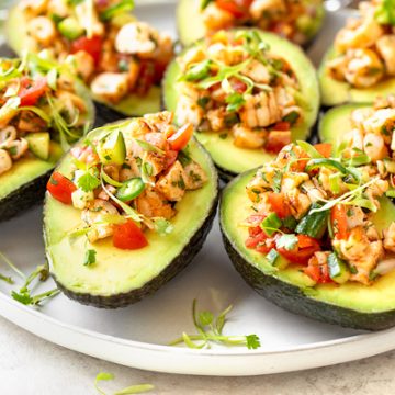 Stuffed Avocado with Shrimp Ceviche | thecozyapron.com