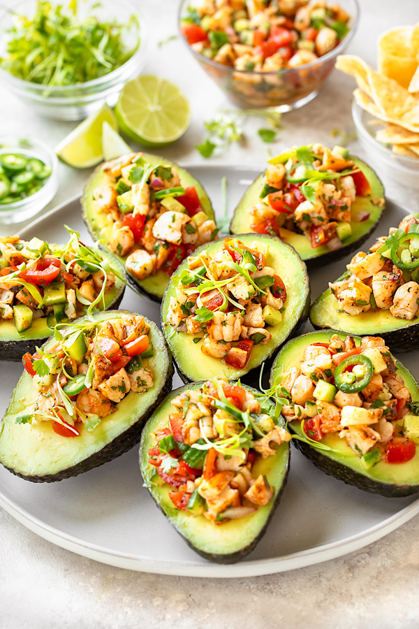 Stuffed Avocado with Shrimp Ceviche | thecozyapron.com