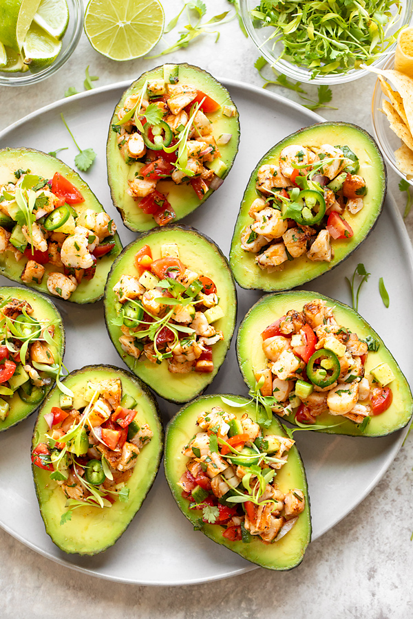 Stuffed Avocado with Shrimp Ceviche | thecozyapron.com