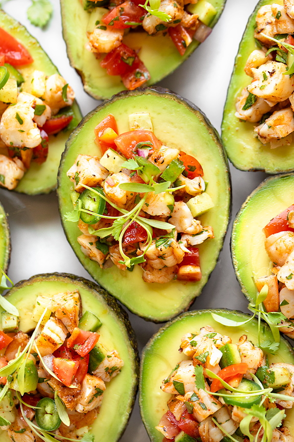Stuffed Avocado with Shrimp Ceviche | thecozyapron.com
