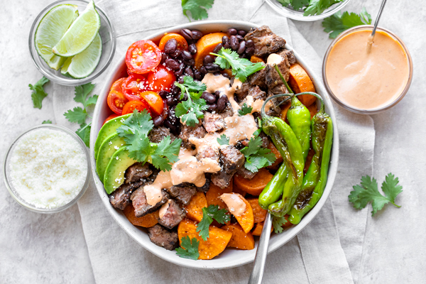 Sweet Potato Bowl with Carne Asada