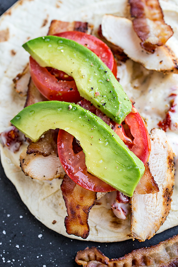 Chicken Club Wrap open faced | thecozyapron.com