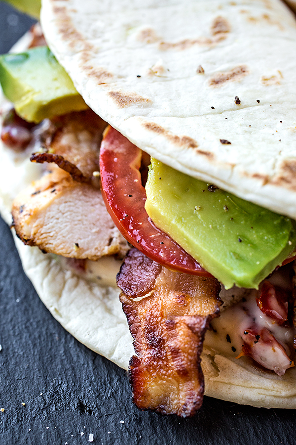 Chicken Club Wrap closeup | thecozyapron.com