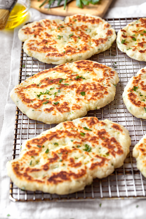 Freshly-Prepared Flatbreads on a Wire Rack | thecozyapron.com