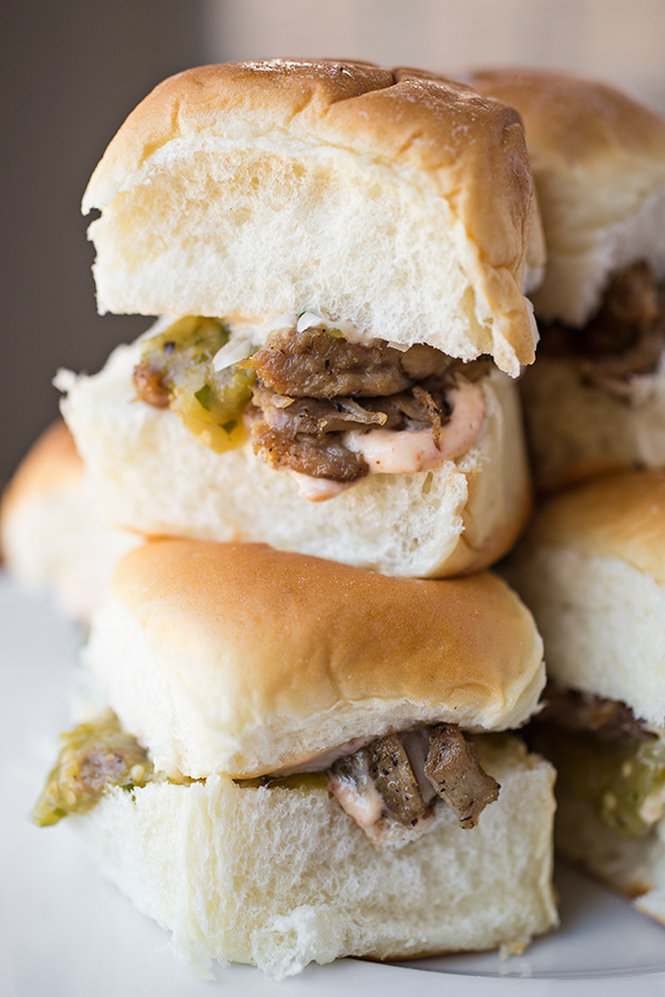 Stack of Pulled Pork Sliders | thecozyapron.com