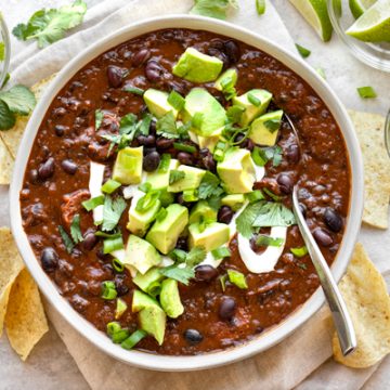 Black Bean Soup with Spanish Chorizo | thecozyapron.com