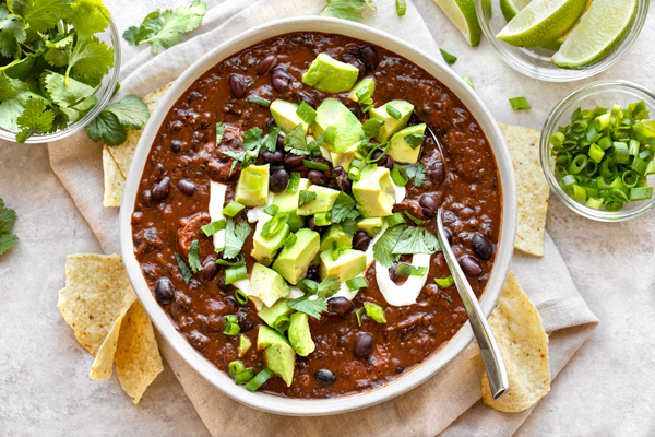 Black Bean Soup with Spanish Chorizo