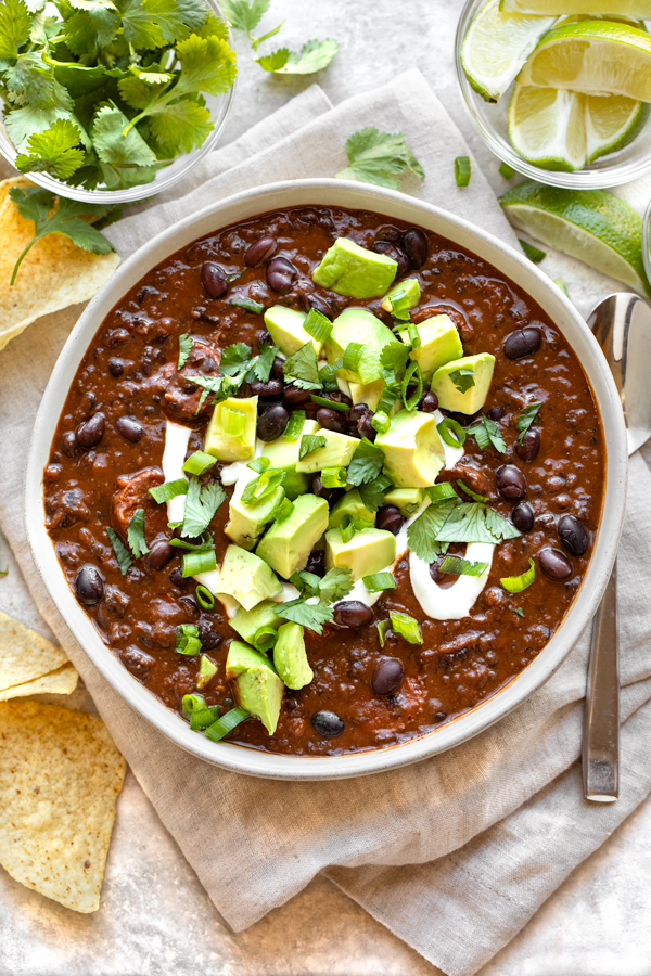 Black Bean Soup with Spanish Chorizo | thecozyapron.com
