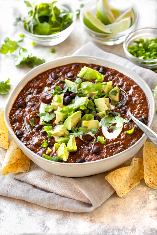 Black Bean Soup with Spanish Chorizo | thecozyapron.com