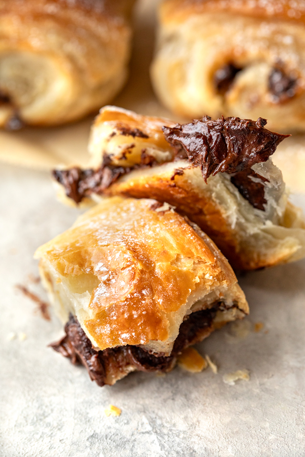 Interior of Easy Chocolate Croissants | thecozyapron.com