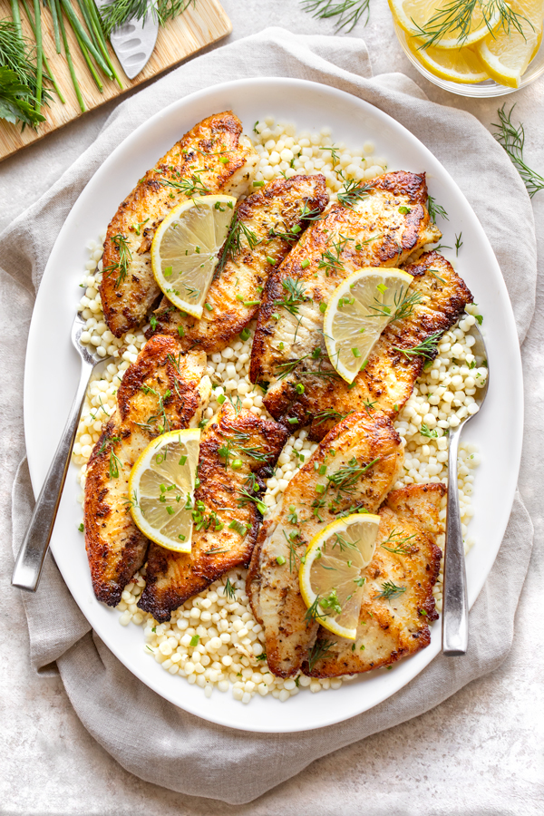 Tilapia with Lemon and Herbs | thecozyapron.com