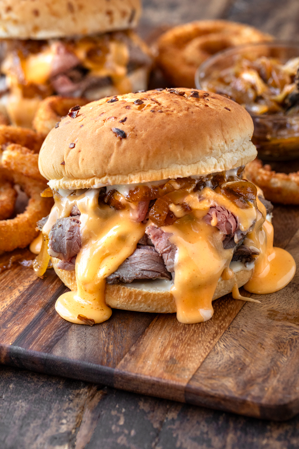 Roast Beef Sandwich with Cheddar Sauce | thecozyapron.com