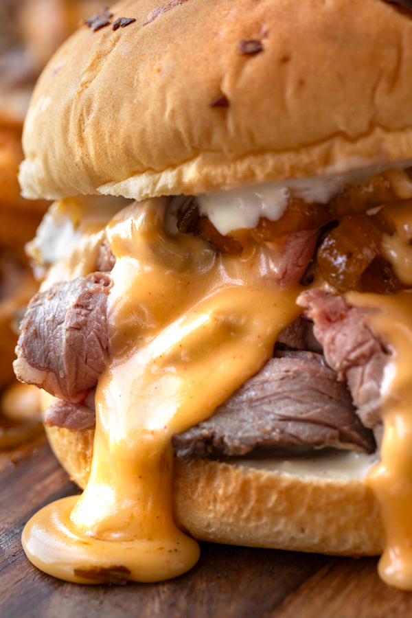 Roast Beef Sandwich with Cheddar Sauce | thecozyapron.com