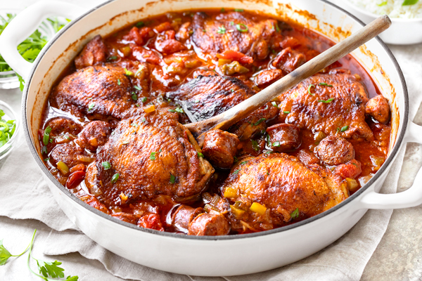 Braised Chicken with Andouille Sausage