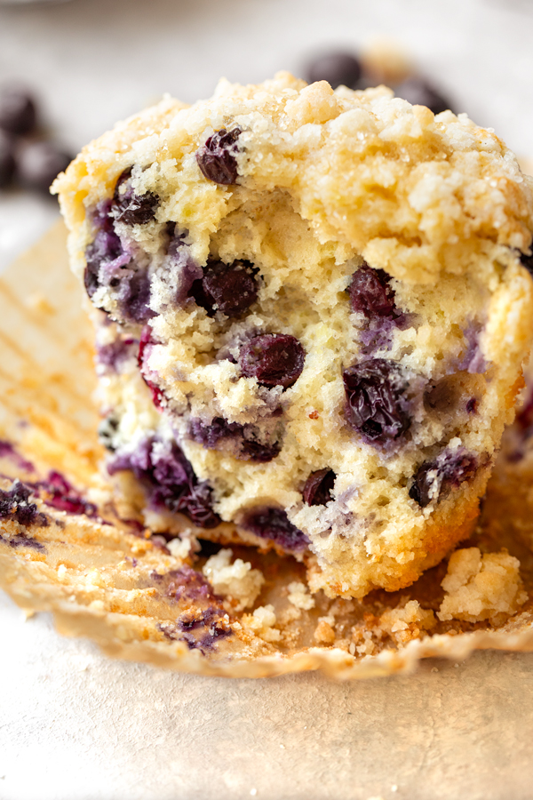 Inside of Lemon Blueberry Muffin | thecozyapron.com